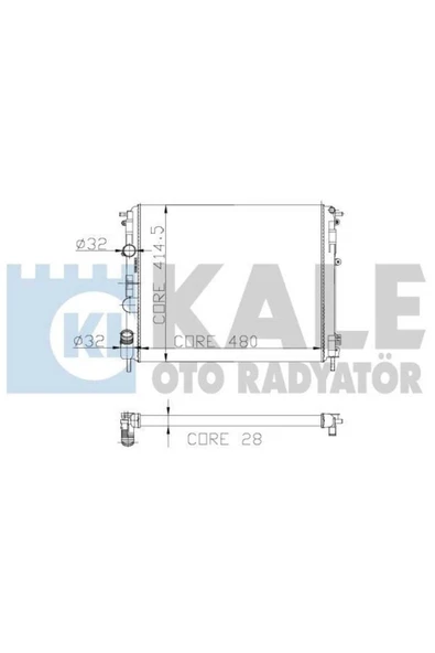 Kale 0528312AL 0 Su Radyatörü CLIO II 99- 1.2I D7F 1.2 D4F Ac Kangoo I 98- 1.2 D7F Mt Ac 2 Sıra Al-Pl