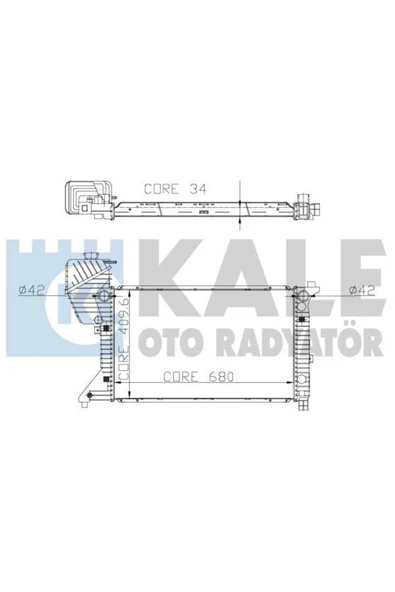 Kale 0915021AB OTO Radyatör 0 Su Radyatörü Sprinter 00- Mt 411 413 416 616 Cdı 680X409X40