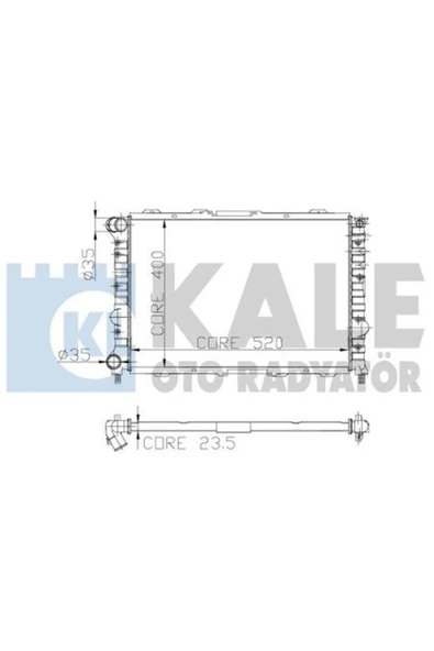 Kale 3902021PA Su Radyatörü Alfa 156 1.8 2.0 16V 2.5 V6 24V Ts 97-06 Ac 1 Sıra Cu - Bakır ürün görseli 1