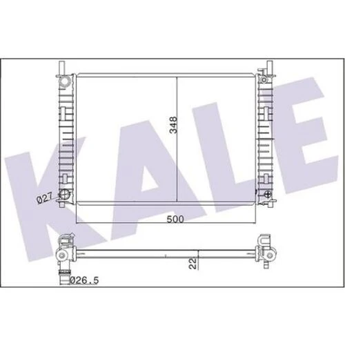 Kale 356885 Radyatör  Su Radyatör 23Mm Mekanik (Su Radyatörü Brazıng (Ford : Fiesta / Fusion 1.4TDCI 02-)Tahlıye Aparatlı ürün görseli 1