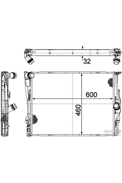 Mahle CR1087000P Cr1087000p Su Radyatörü (600×460×32) E81 E87 E90 E91 N45 B16 A (eno:8mk376754041) ürün görseli 1