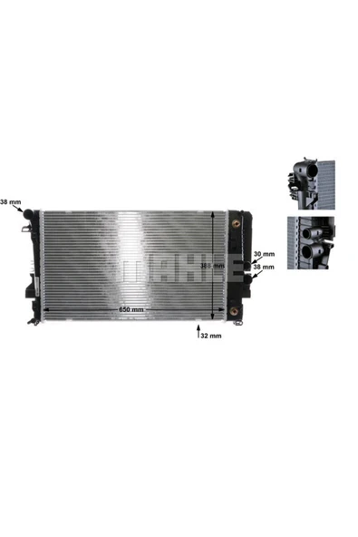 Mahle CR1173000S Cr1173000s Su Radyatörü (650×388×32) (otomatik) W639 3.5 3.7 2.0 Cdı M 272.978 (eno:8mk376756 ürün görseli
