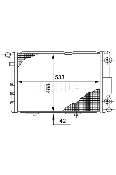 Mahle CR294000S KNECHT  Su Radyatörü 533×488×42 Otomatik)(Manuel W124 S124 200 D 250 D 300D Om 8Mk376712464
