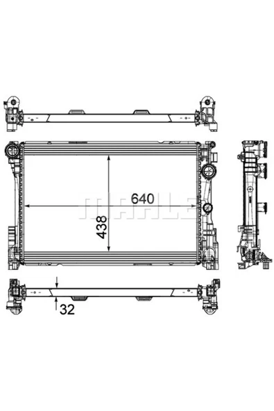 Mahle CR1684000P KNECHT  Su Radyatörü 640×438×32 W204 S204 C204 C218 C 180 Cgı C 200 Cgı 8Mk376780691 ürün görseli 1
