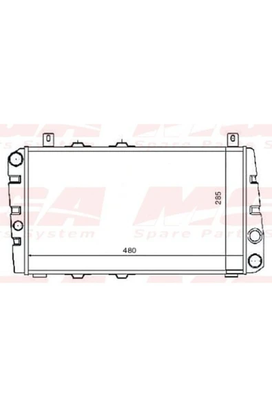 Mga 80277 Su Radyatoru-Mekanik 480X285X34 (Skoda Favorit 88-95 Felicia 95-01) - - ürün görseli 1