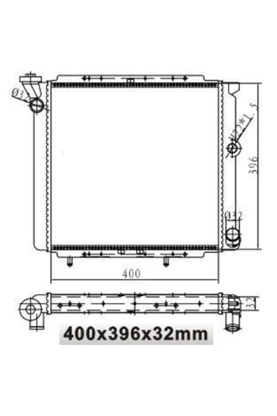 Mga 80200  Su Radyatörü R9 R11 400X396X32 539950161 ürün görseli 1