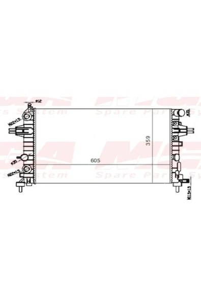 Mga 80161 Su Radyatoru Otomatik ( Opel : Astra H 1.4 1.6 ) 605X359X23 - - ürün görseli 1