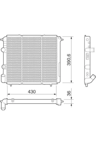 Mga 80115  Su Radyatörü R19 1.4 8v E7j 1.6 8v K7m 1.6ıe Ac 430x396x34 ürün görseli 1