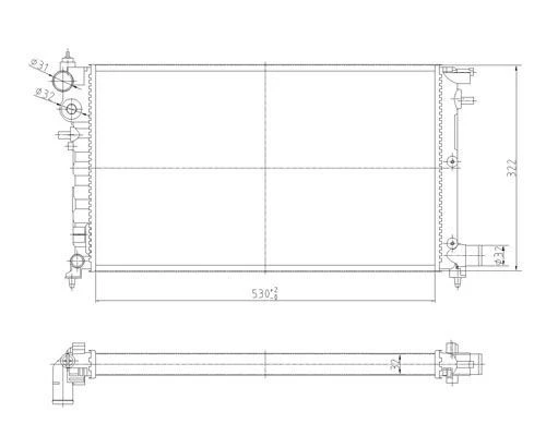 Mga 80153  Su Radyatörü 106 96- 1.5D Tud5 / Saxo 96- 531X322X32 ürün görseli 1