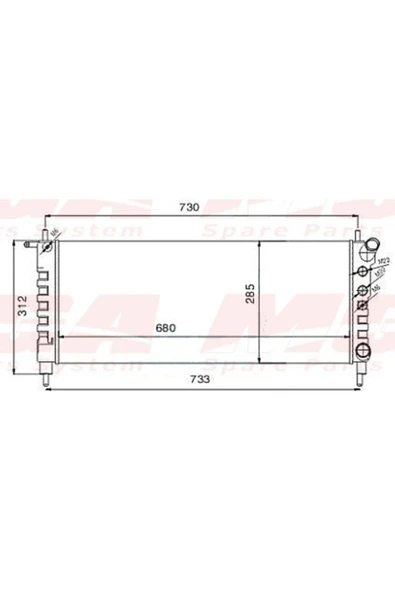 Mga 80169 Su Radyatoru Mekanik ( Opel : Corsa B Ac 1.2 96-00 ) 680X285X34 - - ürün görseli 1