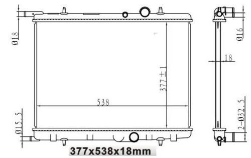 Mga 80147  Su Radyatörü 206 98- 206 - Te3 09- 307 00- 1.4 16V 1.6 16V 1.4 HDI 2.0 HDI Mt Partner 02- / Xsara 00- C4 04- Berlingo 02- Brazıng 377X538X18 ürün görseli 1