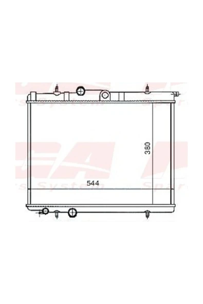 Mga 80143 Su Radyatoru Mekanik ( Peugeot : 206 1.4 1.6 00--08 Ac ) 380x544x23 - - ürün görseli 1