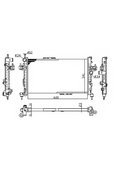 NRF 54753A Motor Su Radyatörü Mekanik Y13Dt Z13Dt Z13Dth Y17Dt Corsa C Tigra B ürün görseli