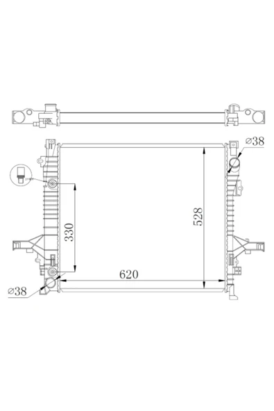 NRF 550019  Motor Su Radyatörü Volvo Xc90 I (at) 620×528×42 05-14