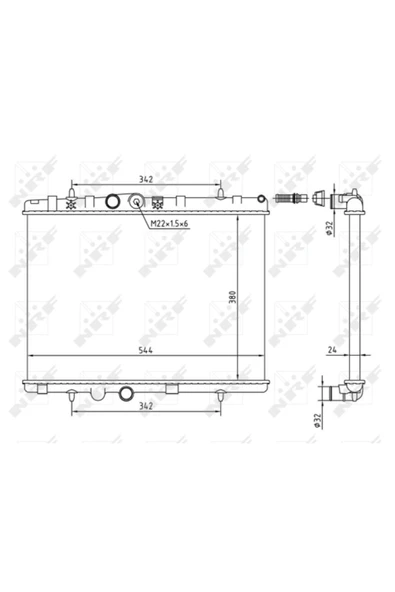 NRF 58226A Motor Su Radyatörü Mekanik P301 P1007 1,6HDI 06- C2 C3 II C Elysee 1,4 1,6 1,4HDI 03- ürün görseli 1