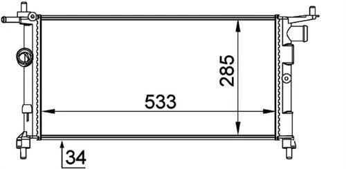 Ori BOP111022 S  Radyatör Brazing Corsa B-Tıgra-Combo 1.2-1.4-1.4 16V Klimasız Mek 530X268X22 ürün görseli 1