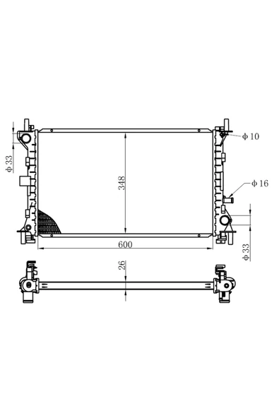Ori BFR011026 Bfr011026 Radyatör Brazing Focus 1.4 16v-1.8 16v 98 Ac Mek 610x377.5x34 ürün görseli 1
