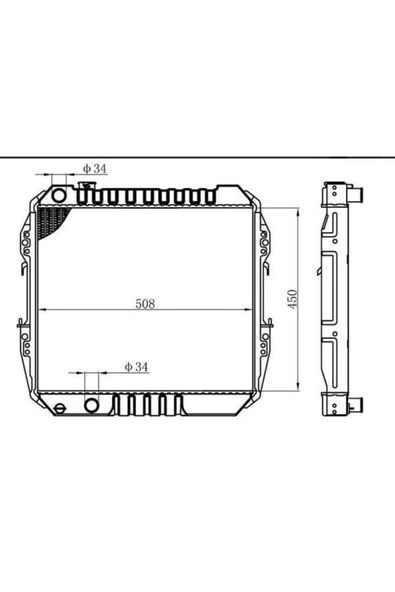 Ori BTO393032 Bto393032 Radyatör Brazing Mt 450x508x32 Hi-lux Ln85 ürün görseli 1