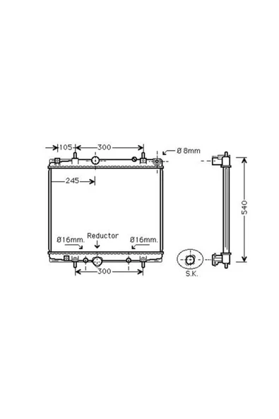 PSA 1330.V0 Su Radyatörü Fiorino / Bipper / Nemo Klimalı ürün görseli 1
