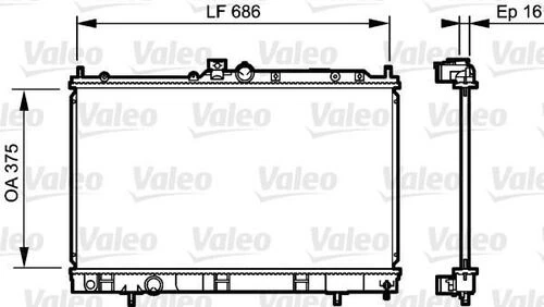 Valeo 735198  Su Radyatörü Lancer 03- 1.3 16V 1.6 16V 2.0 16V Mt ürün görseli 1