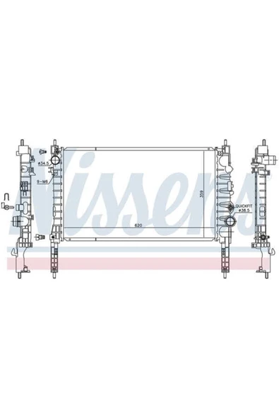 Wisco 1300345  Su Radyatörü Brazıng Mt 620x359x26 Mm Opel.chevrolet Mokka Trax 1.4t Mt 13-