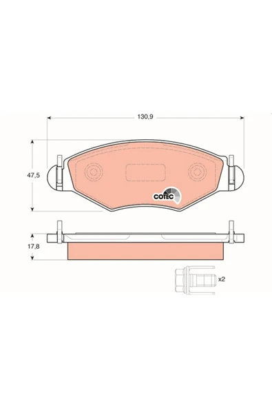 TRW GDB1500 Ön Fren Balatası Uyumlu Peugeot P206 1.4 1.6 09/98 P306 1.4 1.6 5/93