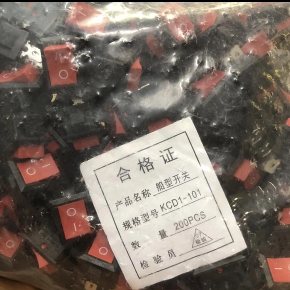 KCD1-101 Işıksız SPST 2Pin On-Off Mini Aç Kapa Anahtar Kırmızı 250V/6A - 200 Adet - Resim 8