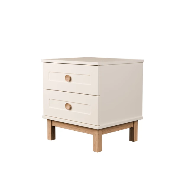 3780 Desa 2 Çekmeceli Membran Kapaklı Teleskopik Raylı (MDF Profil Ayaklı) Komodin Beyaz - Sepet - 7