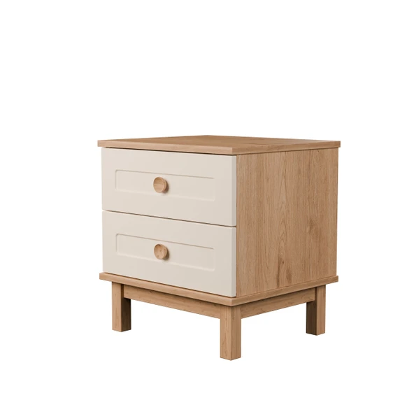 3782 Desa 2 Çekmeceli Membran Kapaklı Teleskopik Raylı (MDF Profil Ayaklı) Komodin Sepet - Beyaz - 7