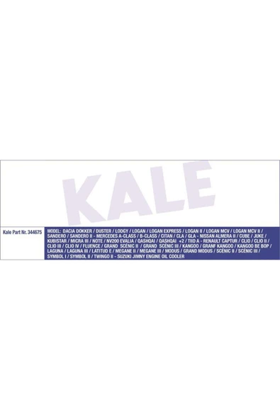 Kale 344675  YAĞ SOĞUTUCUSU CLIO II 01- 1.5 DCI 100BG CLIO III 05- ürün görseli