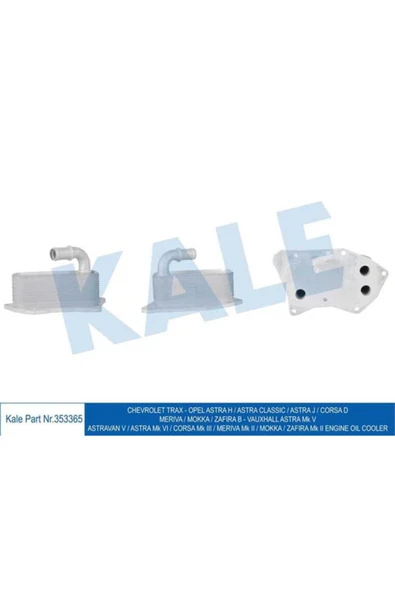 Kale 353365  YAĞ SOĞUTUCU TRAX ASTRA H J CORSA D MERIVA MOKKA-ZAFI ürün görseli