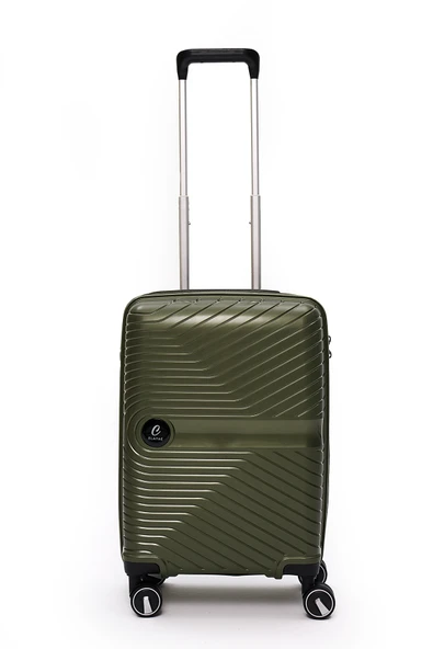 4’lü Valiz Seti Elatae Exclusive Pro Polipropilen Kırılmaz Büyük - Orta - Kabin Boy ve Makyaj Haki 5239 - Resim 4