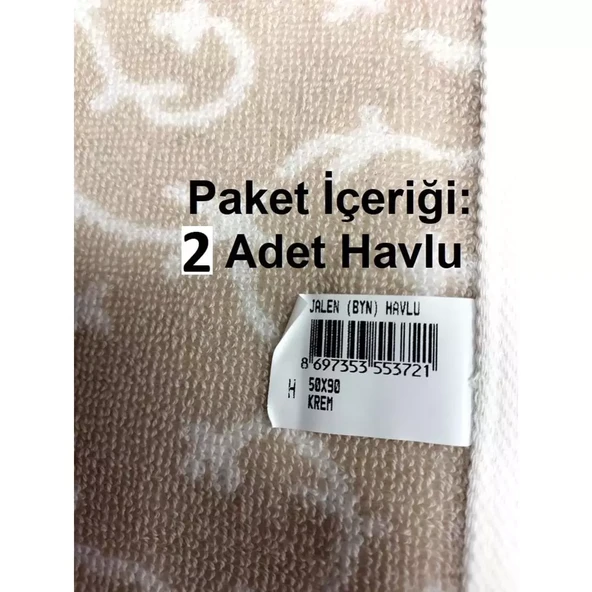 Özdilek 2li Kdf Pamuk El-Yüz Havlusu (50x90)-Jalen Bej Krem - 2