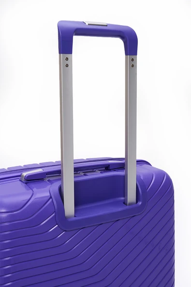 4’lü Valiz Seti Elatae Exclusive Pro Polipropilen Kırılmaz Büyük - Orta - Kabin Boy ve Makyaj Mor 5239 - Resim 7