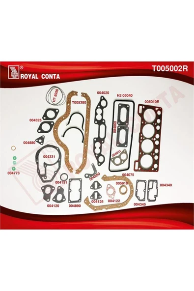 Royal T005002R T005002r Motor Takım Conta (süper) Keçesiz Renault 12 1400