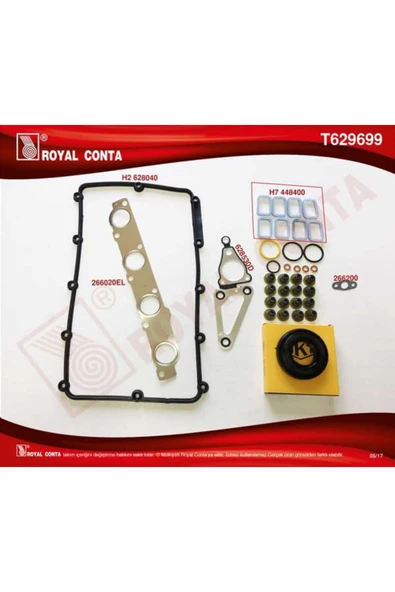 Royal T629699 MOTOR TAKIM CONTA ÜST  KEC. + SUBP.LASTIK