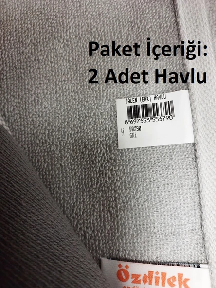 Özdilek 2li Kdf Pamuk El-Yüz Havlusu (50x90)-Jalen Gri - 2