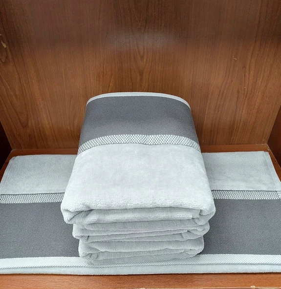 Özdilek 2li Kdf Pamuk El-Yüz Havlusu (50x90)-Jalen Gri