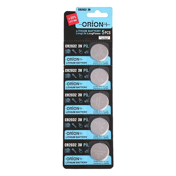 Orion CR2032 3V Lityum Pil 5'li Paket - 20 Adet - 5