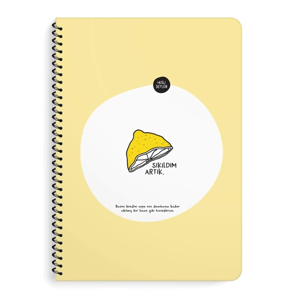 Hisli Şeyler A4 Spiralli Kareli Defter Sıkıldım Artık