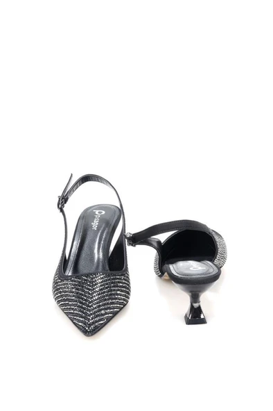 Pisagor Ps-32350 Kadın 4 Cm Arkası Açık Taşlı Abiye Stiletto Ayakkabı - 3