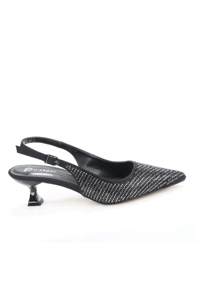 Pisagor Ps-32350 Kadın 4 Cm Arkası Açık Taşlı Abiye Stiletto Ayakkabı - 4