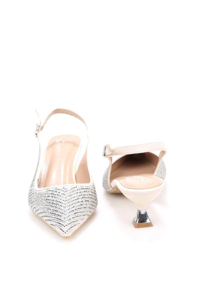 Pisagor Ps-32350 Kadın 4 Cm Arkası Açık Taşlı Abiye Stiletto Ayakkabı - 8