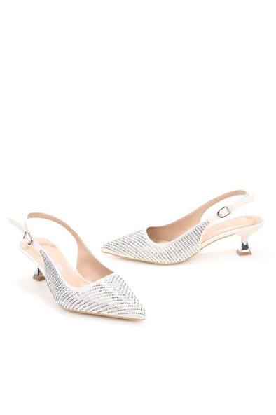 Pisagor Ps-32350 Kadın 4 Cm Arkası Açık Taşlı Abiye Stiletto Ayakkabı - 7