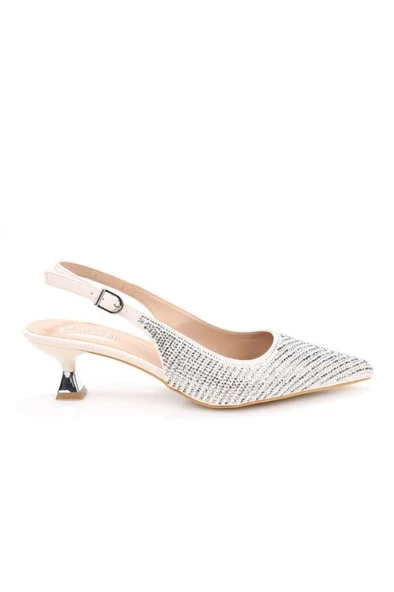 Pisagor Ps-32350 Kadın 4 Cm Arkası Açık Taşlı Abiye Stiletto Ayakkabı - 9