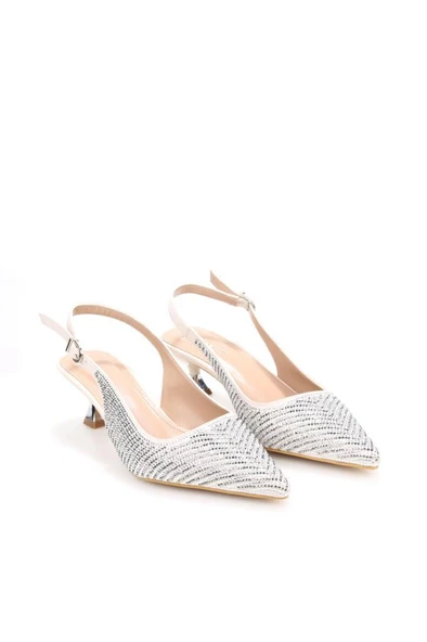 Pisagor Ps-32350 Kadın 4 Cm Arkası Açık Taşlı Abiye Stiletto Ayakkabı - 6