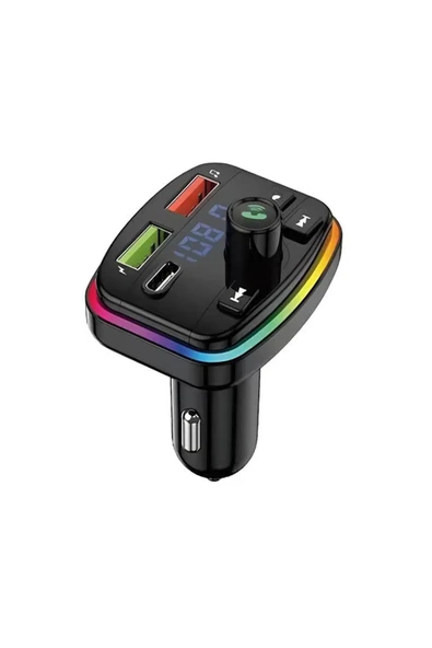 Araç Bluetooth 5.1 Fm Transmitter Cihazı Araba Müzik Mp3 Çalar Oto Çakmaklık 20w Hızlı Şarj Aleti - 5