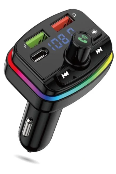 Araç Bluetooth 5.1 Fm Transmitter Cihazı Araba Müzik Mp3 Çalar Oto Çakmaklık 20w Hızlı Şarj Aleti