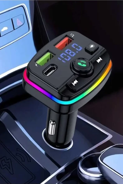 Araç Bluetooth 5.1 Fm Transmitter Cihazı Araba Müzik Mp3 Çalar Oto Çakmaklık 20w Hızlı Şarj Aleti - 2