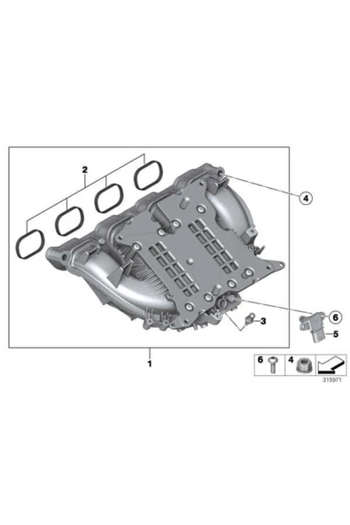 FEBI 171301  Emme Manifoldu Bmw F20 F23 F30 F31 F32 E84 E89 F20 12-  Uyumlu